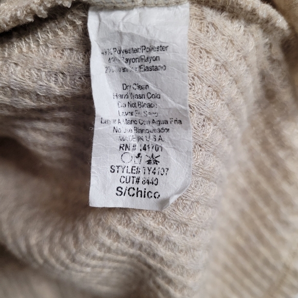 143 Story By Line Up Cream Waffle Knit Swing Top - Picture 6 of 9